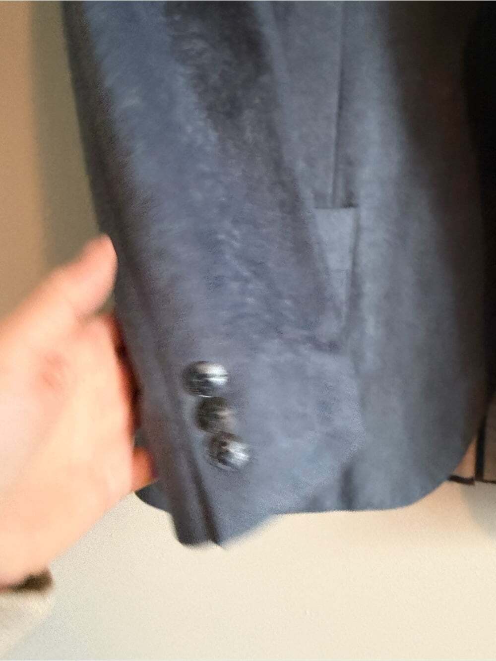 Vintage Sears Powder Blue Faux Suede Blazer 42 - Picture 5 of 13